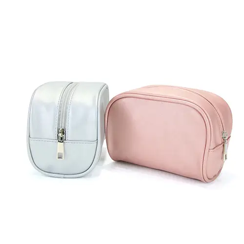 High-capacity travel cosmetic bag interior with 190T wipe-clean polyester lining